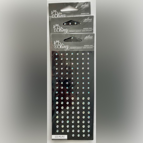 NEW 3pk EK Success Jolee Boutique All That Bling Adhesive Gems Clear Silver Gold - Picture 3 of 6